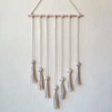 Hanging Photo Display Wall Decor - Handwoven Boho Picture Collage Decor Hanger with 8Wooden Clips & Cotton String Holder Organizer for Bedroom, Living Room, Home, Dorm, Gift