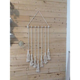Hanging Photo Display Wall Decor - Handwoven Boho Picture Collage Decor Hanger with 8Wooden Clips & Cotton String Holder Organizer for Bedroom, Living Room, Home, Dorm, Gift