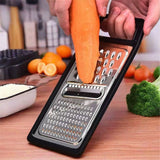 Multifunctional Multi-functional Stainless Steel Grater Vegetables and Cheese Cutter Potato Chopper Fruit Peeler Home Kitchen Accessories(Black)