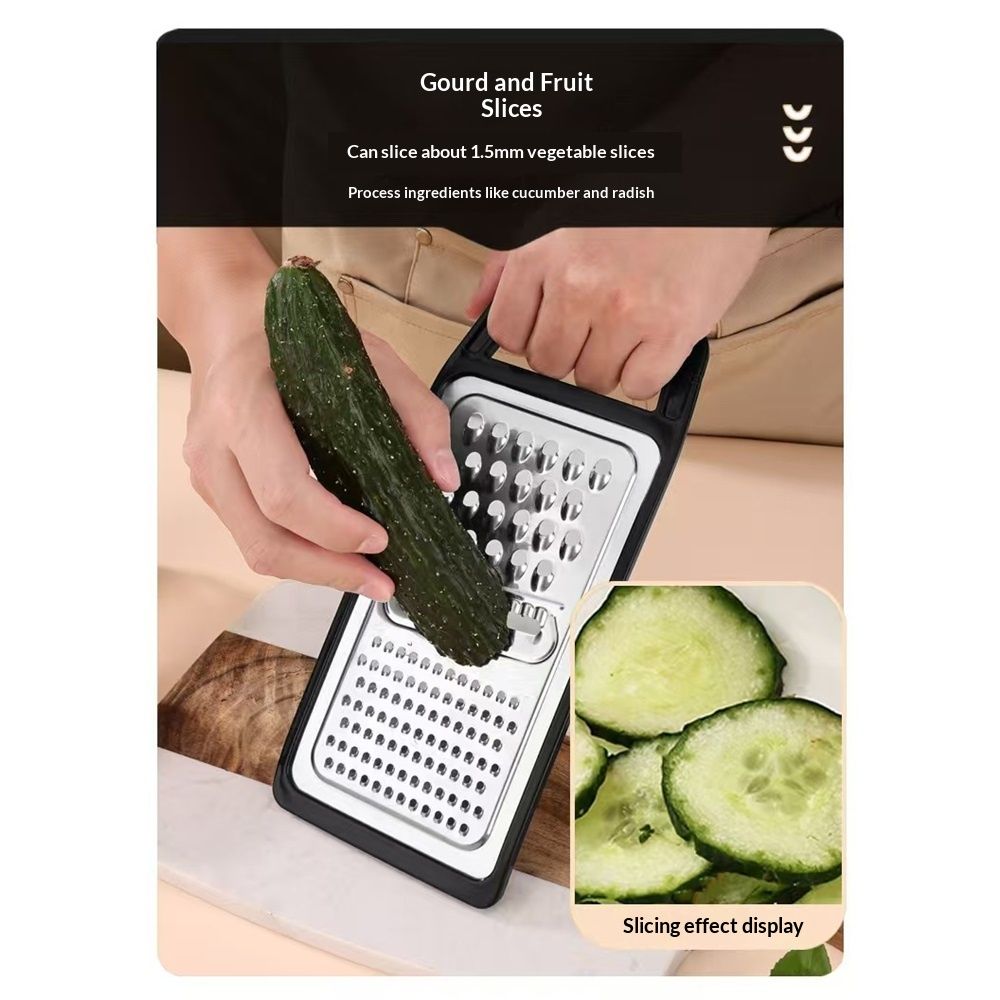 Multifunctional Multi-functional Stainless Steel Grater Vegetables and Cheese Cutter Potato Chopper Fruit Peeler Home Kitchen Accessories(Black)