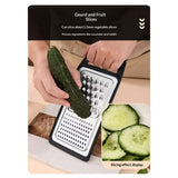 Multifunctional Multi-functional Stainless Steel Grater Vegetables and Cheese Cutter Potato Chopper Fruit Peeler Home Kitchen Accessories(Black)