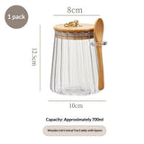 Sugar Bowls Sugar Container Glass Coffee Canister Airtight Storage Jar with Lid and Spoon Candy Jar Coffee Bar Accessories Storage Beans Powder (Conical)