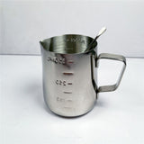 304 Stainless Steel Milk Frothing Pitcher 350ml+Pull flower needle, Espresso Steaming Pitcher with Decorating Pen for Espresso Machines, Cappuccino