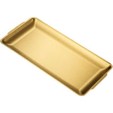 Stainless Steel Heavy-Duty Lerving Trays, Gold Rectangular Plates for Food, Fruit, Party, Wedding, Christmas, Chip and Scratch Resistant（32*16cm）