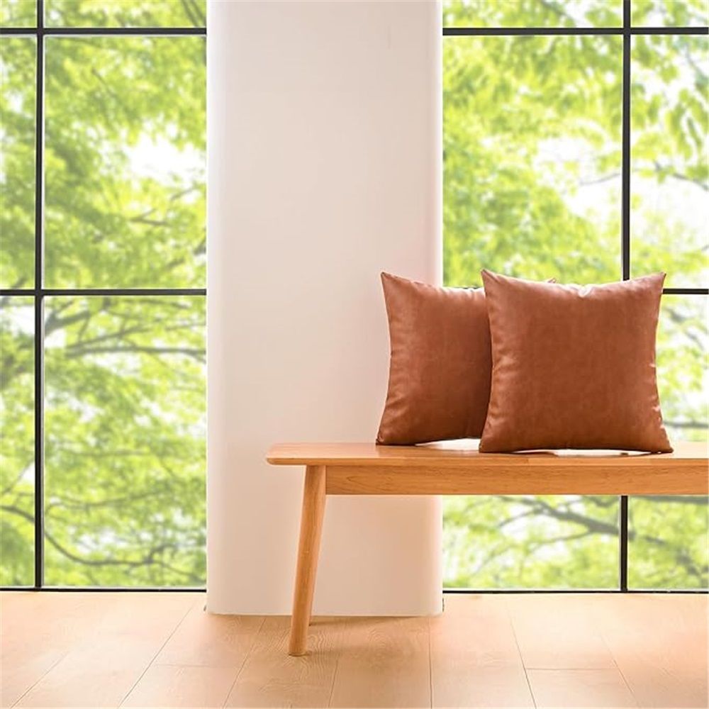 18 x 18 Set of 2 Boho Pillow Covers Throw Pillows Farmhouse Modern Decorative Throw Pillow Covers Luxury Accent Pillows Cushion Cases for Couch Bed Sofa(Amber Brown )