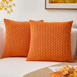Throw Pillow Covers 18*18Set of 2 Fall Pillow Covers, Decorative Throw Pillows for Couch, Bed, and Home Decor（tangerine orange）