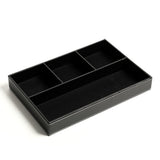 Desktop Glove Box, Nightstand or Dresser Organizer, Entry Table Organizer, Dresser Storage Box, Leather Drawer Storage Decorative Trays. (Black)