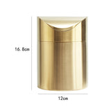 Stainless Steel Trash Can with Swing Lid, Mini Countertop Trash Bin Bathroom, Golden Desktop Garbage Cans Tiny Kitchen Waste Bins with Trash Bag