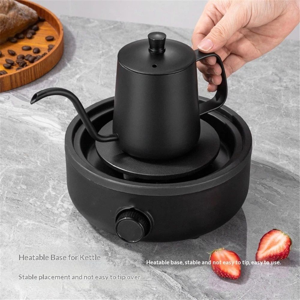 Gooseneck Pour Over Coffee Kettle 12 oz （350ml）Stainless Steel Hand Drip Long Narrow Spout  for Stove Top, black