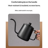 Gooseneck Pour Over Coffee Kettle 12 oz （350ml）Stainless Steel Hand Drip Long Narrow Spout  for Stove Top, black