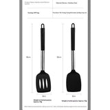 Pack of 2 Silicone Solid Non Stick Slotted Kitchen Spatulas, High Heat Resistant BPA Free Cooking Utensils, Ideal Cookware for Fish, Eggs, Pancakes(gray)