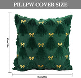 Christmas Pillow Covers 18 x 18 inch Set of 2, Dark Green Christmas Tree Throw Pillows Decorations for Home Decor Winter Holiday Xmas Party Bedroom Sofa