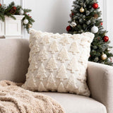 Christmas Decorations -Christmas Pillow Covers 18 x 18 Inches Set of 2,Soft Plush Faux Fur Wool Beige Xmas Tree Throw Pillow Cases Winter Holiday Decor for Sofa Living Room
