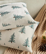 100% Cotton Christmas Pillow Covers Set of 2, 18x18 Inch Christmas Green, Winter Tree Print Decorative Xmas Throw Pillow Covers Cushion Case Winter Home Decor for Sofa Bed Living Room