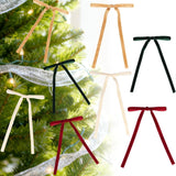 24 Pcs Velvet Bows for Christmas Tree – Burgundy, Dark Green, Khaki & Beige Christmas Bows, Small Velvet Ribbon Bows for Christmas Tree Decorations, Wreaths, Garlands & Gift Wrapping