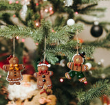 Gingerbread Christmas Decorations 3pcs Resin Hanging Xmas Ornaments Christmas Tree Decorations for Winter, New Year Party Supplies, Wedding Home Kitchen Decor 3.5 Inch Tall