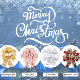 Christmas Tree Topper, 40x13 Inches Toppers Bow with Glitter Satin Mesh Streamer and Patterned Ribbon, Christmas Tree Topper Bow for Christmas Home Decoration (White)