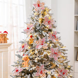 10 Pcs Large Gingerbread Poinsettia Christmas Decorations 9.8" Jumbo Gingerbread Flowers Tree Picks Ginger Bread Christmas Tree Ornaments for Xmas New Year Wreath Garland Home Vase Decor