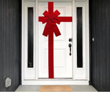 Christmas Door Ribbon Bow Large Red Christmas Wreath Bow Festival Wrapping Decorations for Tree Fireplace Home Front Door Party Supplies (Red,1)