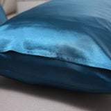 A pair of solid-color silk-like pillowcase pillowcase and envelope pillow (coffee color)