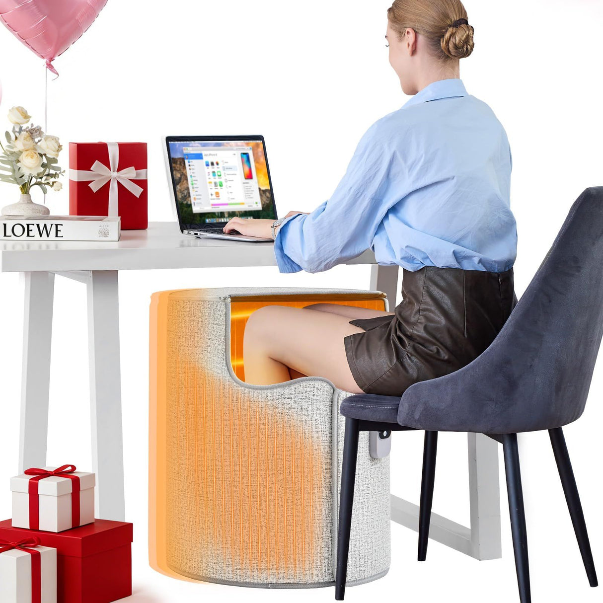 Under Desk Heater, 150W Quiet Foot Warmers for Feet with Detachable Foot Heating Pad