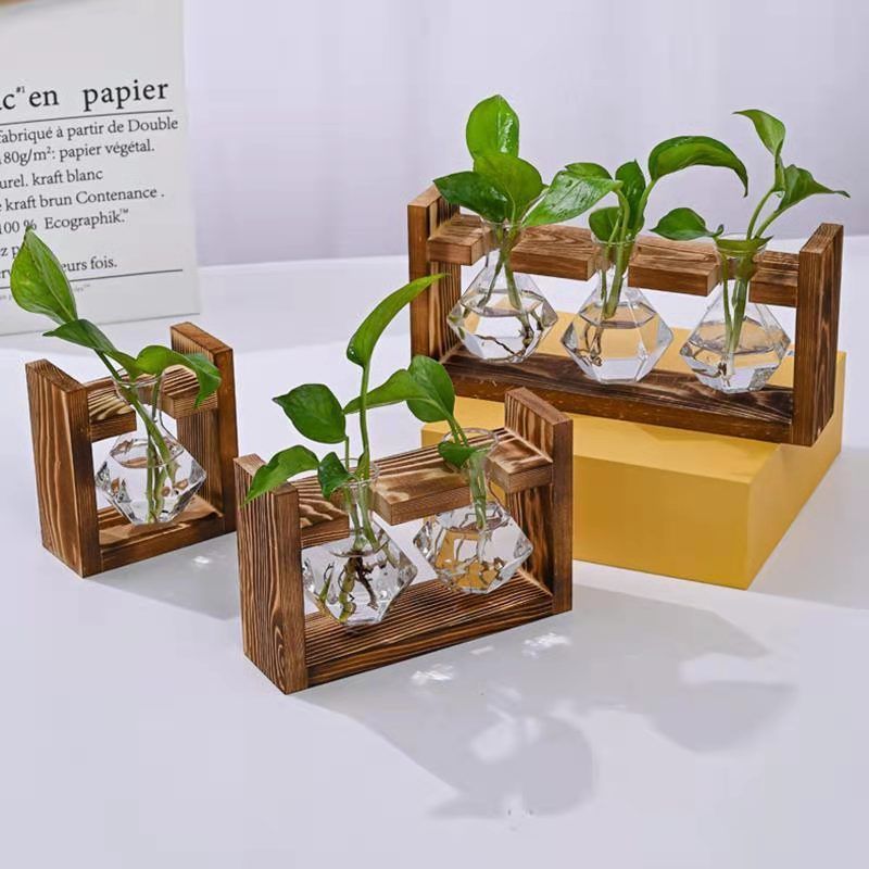 HydroponicWoodenFramewithSnap-On-DiamondTripleBottle