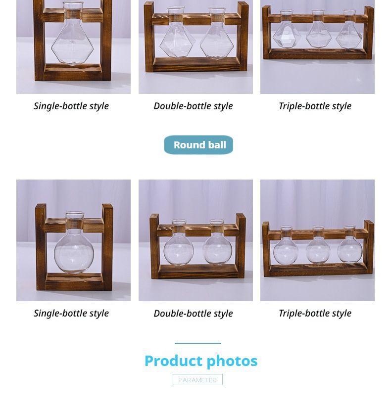 HydroponicWoodenFramewithSnap-On-DiamondTripleBottle