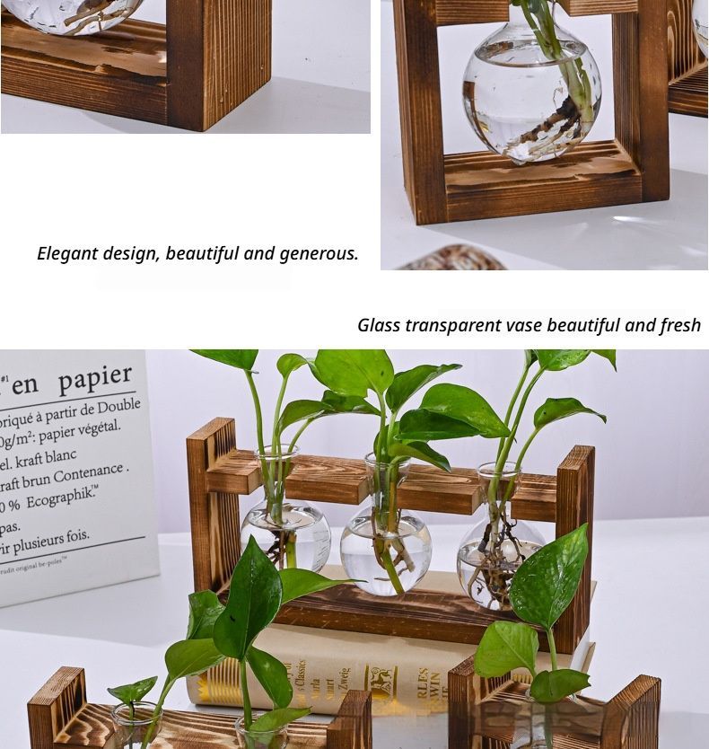HydroponicWoodenFramewithSnap-On-Heart-ShapedSingleBottle