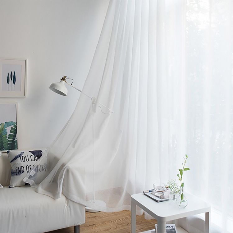 2 Pack Semi Blackout Sheer Curtains-Bleached White