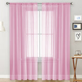2 Pack Semi Blackout Sheer Curtains Pink