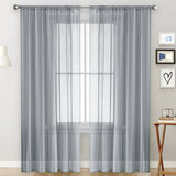 2 Pack Semi Blackout Sheer Curtains Gray