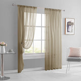 2 Pack Semi Blackout Sheer Curtains Light Mocha