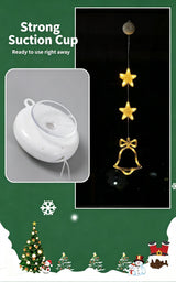 Colourful Diamond Snowflake Star LED Suction Lights, Battery Operated Eye-catching Christmas Window Lighting