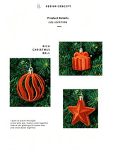 Flocked Irregular Christmas Bauble Ornaments, Minimalist Ins Xmas Tree Hanging Decor, Camel Tone 28 Pack Gift Box