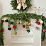 Stylish Fabric Wrapped Christmas Ball Ornaments, Velvet Holiday Tree Decor, Grey 8cm, 15 Pack