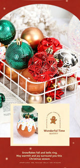 Stylish Painted Xmas Tree Decorations, 42 Pack Premium Christmas Ball Set, Champagne Gold & White Combination