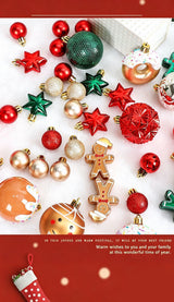 Stylish Painted Xmas Tree Decorations, 42 Pack Premium Christmas Ball Set, Champagne Gold & White Combination