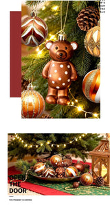 46PCS Hand Painted Christmas Ornament Balls, Gift Box Packaging, Christmas & Halloween Indoor Decoration, Red Gold