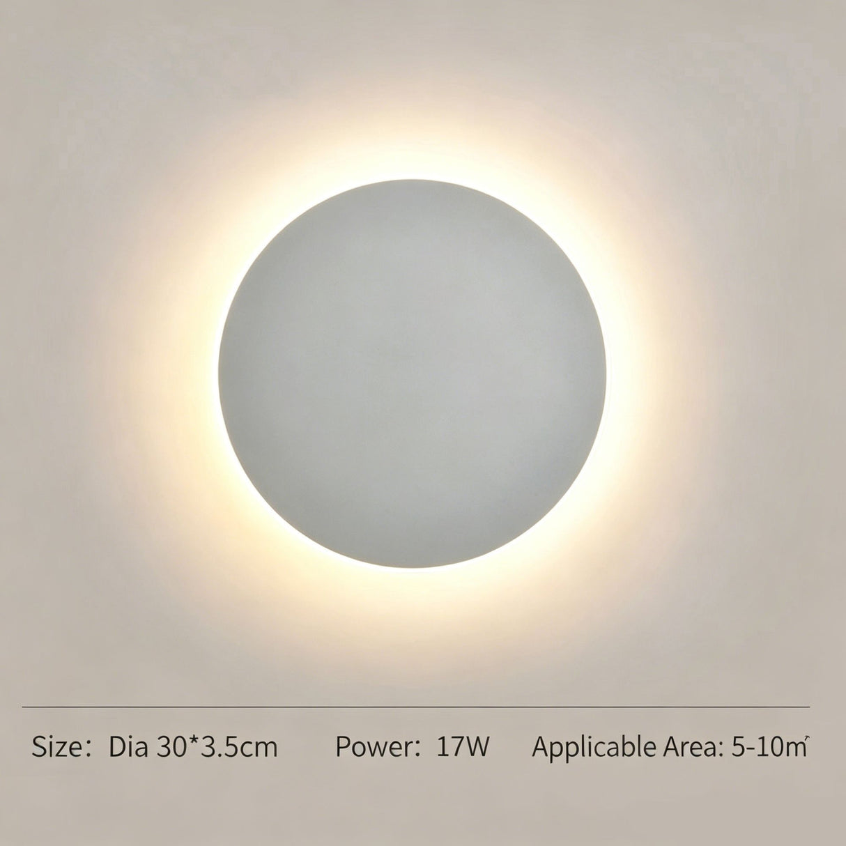 30CM White Regular Eclipse LED Wall Light Stepless Dimming
