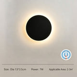 13CM Black Touch Eclipse LED Wall Light Stepless Dimming