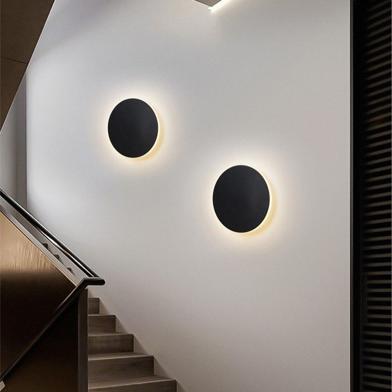 30CM Black Touch Eclipse LED Wall Light Stepless Dimming