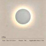 13CM White Regular Eclipse Wall Light 2Pcs Stepless Dimming