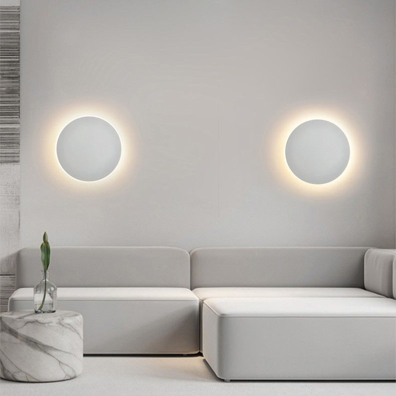 13CM White Regular Eclipse Wall Light 2Pcs Stepless Dimming