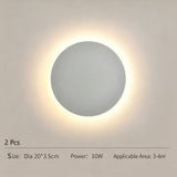 20CM White Regular Eclipse Wall Light 2Pcs Stepless Dimming