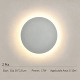 30CM White Regular Eclipse Wall Light 2Pcs Stepless Dimming