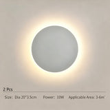 20CM White Touch Eclipse Wall Light 2Pcs Stepless Dimming