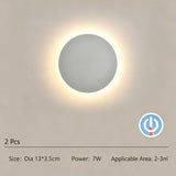 13CM White Touch Eclipse Wall Light 2Pcs Stepless Dimming