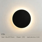 30CM Black Touch Eclipse Wall Light 2Pcs Stepless Dimming