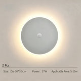 30CM White Sensor Eclipse Wall Light 2Pcs Stepless Dimming