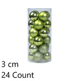24 Pieces Electroplated Plastic Christmas Tree Pendants, Fruit Green 3cm Colorful Balls for Christmas Display and Halloween Tabletop Ornament